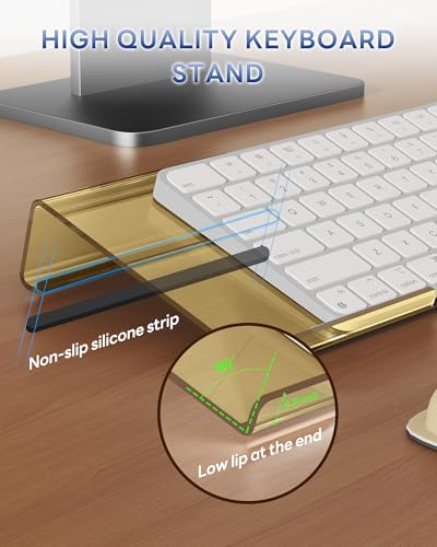 Laborio Computer Keyboard Wrist Rest, Keyboard Riser Stand for Desk(Beige) - color: Beige