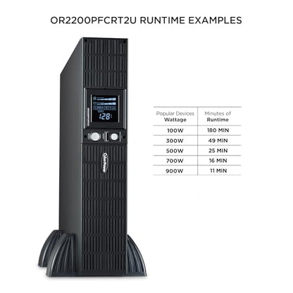 CyberPower OR2200PFCRT2U PFC Sinewave UPS Battery Backup | 2000VA/1540W, 8 Outlets, AVR, 2U Rack/Tower, UL Certified - style: 2000VA 20A