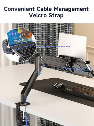 Suptek Laptop Desk Mount,Fully Adjustable Monitor and Laptop Mount Stand for 13-18 Inch Notebook and 17-35 inch Monitor Screen,Holds 24.25lbs with Vented Tray - style: Laptop Mount