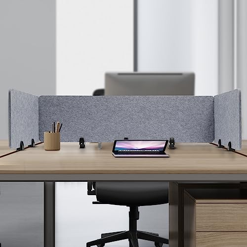6 PCS Acoustic Desk Divider Privacy Panel Desk Divider Desk Partition Noise Reducing Mounted Sound Proof Dividers for Office Reduce Noise 59" x 16" x 2pcs 23.6" x 16" x 4pcs Grey - size: 59"*16"*2pcs 23.6"*16"*4pcs Grey