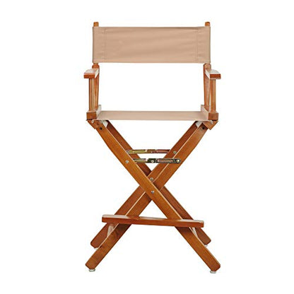 Casual Home 24" Director's Chair Honey Oak Frame-Tan Canvas - color: Honey Oak Frame/Tan Canvas, size: 24" - Counter Height, style: Honey Oak Frame