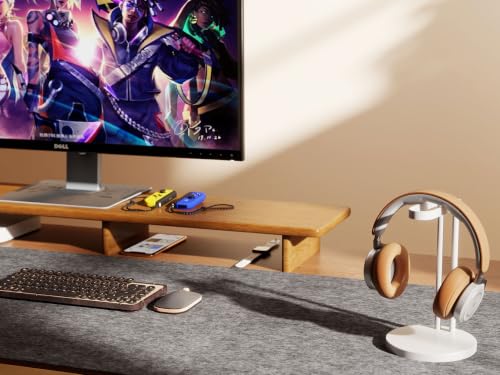Solid Wood Dual Monitor Stand Riser Walnut Monitor Riser for Desk Wooden Desk Shelf Ergonomic Monitor Stand for Home Office