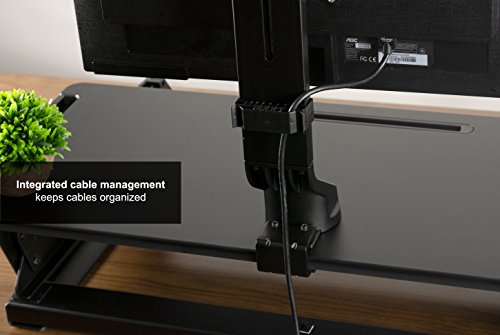 VIVO Adjustable Single Monitor Mount for Sit-Stand Workstation, Desk Converter, Monitor Arm Fits 1 Screen up to 32 inches, STAND-V001U