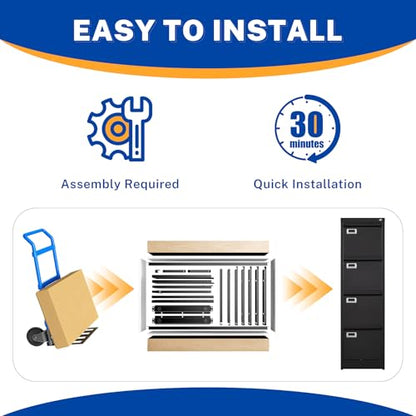 4 Drawer File Cabinet with Lock Metal Vertical File Cabinet Office Home Vertical File Cabinet for A4 Legal/Letter Size Narrow File Cabinet Locked,Assembly Required (Black, 4 Drawers- Vertical) - color: Black, size: 4 Drawers