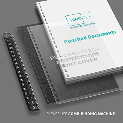 Binditek Plastic Binding Comb Spines, 2 Inch, 19 Ring, Black, 10 Pack - color: 10 Pack , Black, size: 2" (450 Sheet Capacity)