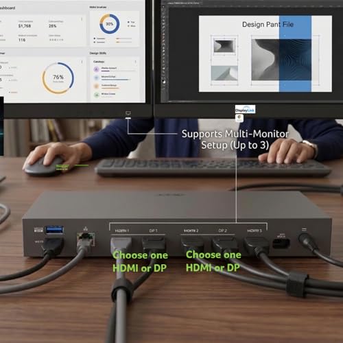 Acer Universal Dock U33 | Triple Display Docking Station | Supports up to 3840 x 2160 | USB Type-C & USB Ports | Windows & ChromeOS Compatible | Enhance Productivity with Multi-Monitor Support