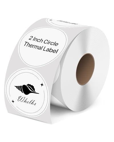 iEager 2 Inch Round Thermal Labels, White Circle Thermal Printer Stickers - color: White, size: 2 INCH