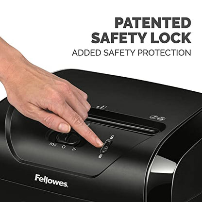 Fellowes Powershred 12 Sheet Cross-Cut Paper Home Office Paper Shredder, 19.50" H x 9.69" W x 13.44" D - style: 12 Sheet