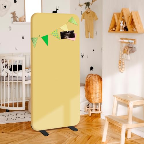 DECOLAB Free Standing Room Divider, Portable Wall Panel 29"x65", Butter - color: Butter