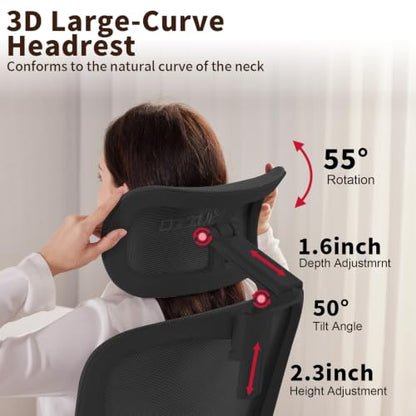 MUSSO E80 Muse Petite Ergonomic Office Chair for Women & Small Frames Black - color: Black