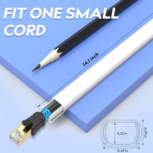 Mini Cable Hider 142" Paintable Cord Cover for Single Cable, White