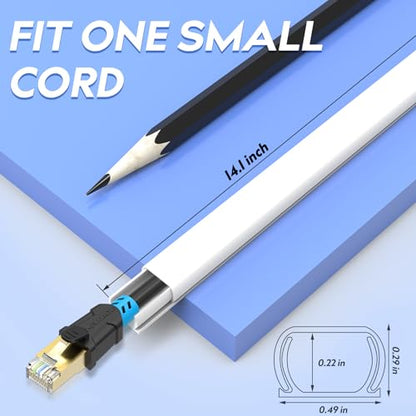 Mini Cable Hider 142" Paintable Cord Cover for Single Cable, White