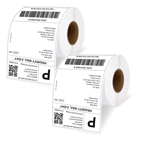 4" x 6" Direct Thermal Shipping Labels, 2 Rolls, 1000 Labels - size: Roll- 1000 Labels