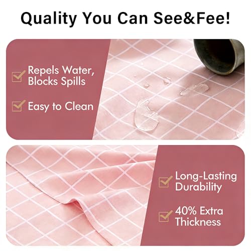 Table mat, Waterproof and Moisture-Proof, Simple and monotonous, Decorative for Dining Tables and Office desks,Pink