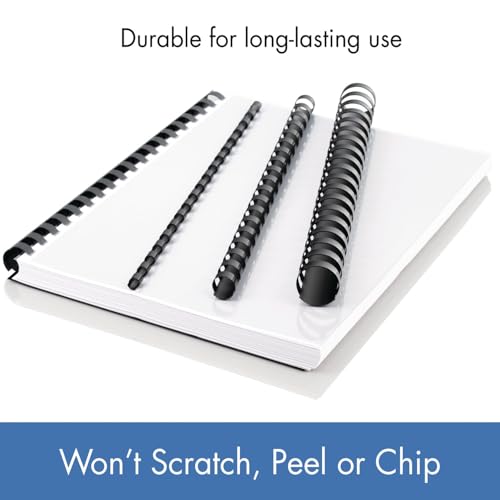 Mead CombBind Binding Spines/Spirals/Coils/Combs, 1", 200 Sheet Capacity, Black, 125 Pack (4000137) - size: 1"