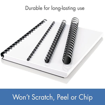 Mead CombBind Binding Spines/Spirals/Coils/Combs, 3/4", 150 Sheet Capacity, Black, (4000136), 125 Count (Pack of 6) - size: 3/4" (Pack of 6)