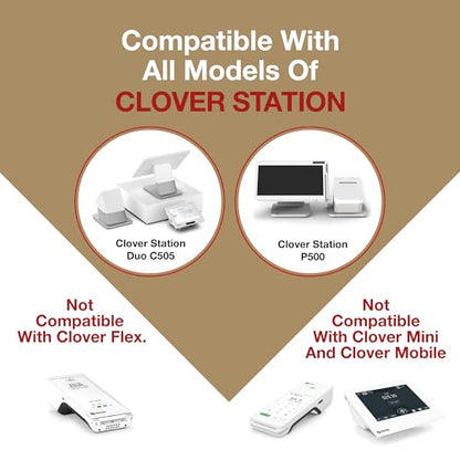 Thermal Paper for Clover Station P100, P500 & Clover Duo C505-50 Rolls - size: 50 Rolls, style: Clover Station