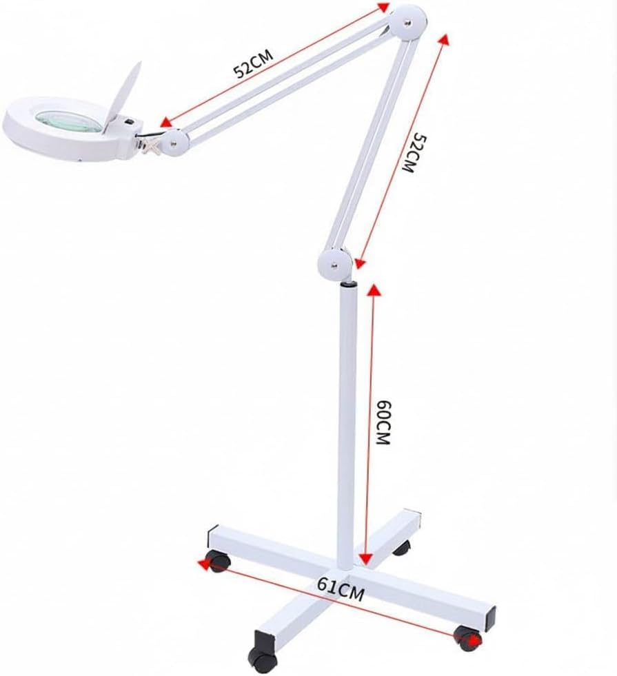 ANCHOR LANE Magnifying Glass with Light and Stand, 10x Lighted Magnifying Glass Floor Stand with Flexible Gooseneck & Spinner Wheels, Large LED Magnifying Lamp for Salon, Skincare & Beauty