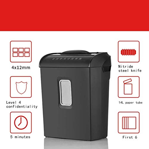 Mini Paper Shredder-6 Sheet Crosscut Paper，CD and Credit Card， Basket Shredder, 5 Minutes Continuous Run Time