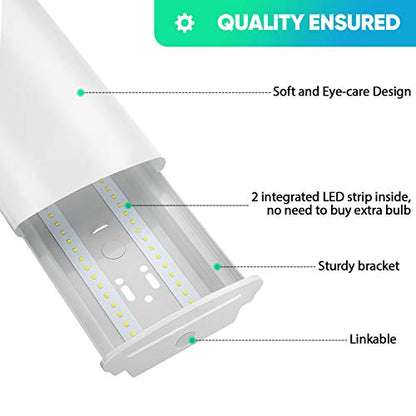 8FT LED Shop Lights 110W LED Garage Light, 5000K, 12000lm, 8 Foot Linear Strip Fixture, Surface and Suspend Mounting, for Warehouse, Workshop, Replace for Fluorescent Tube 2 Pack - size: 8FT