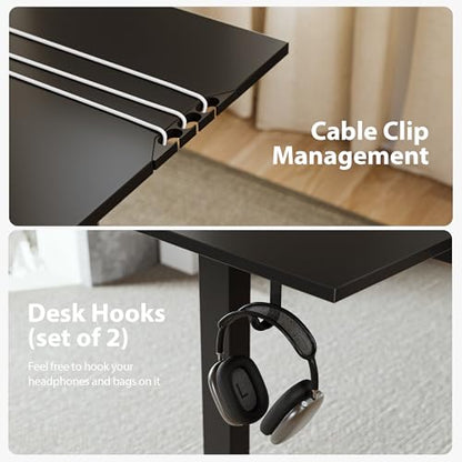 Agilestic 63 x 55 Inch L Shaped Electric Standing Desk, Black - color: Black, size: 63x55 Inch