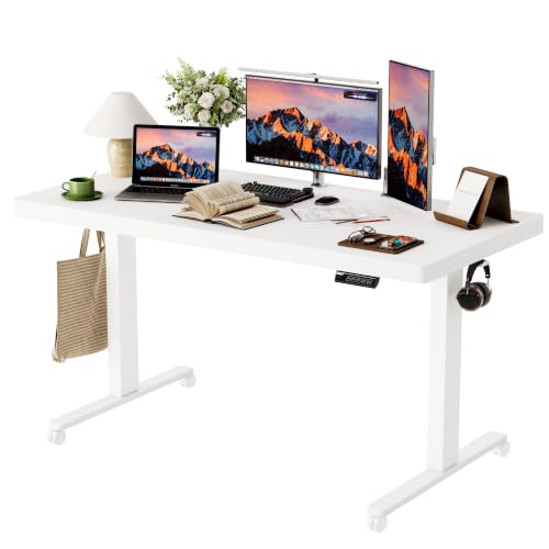 Monomi 55‘’x24 Electric Standing Desk Height Adjustable Sit Stand Up,White - color: White, size: 55x24
