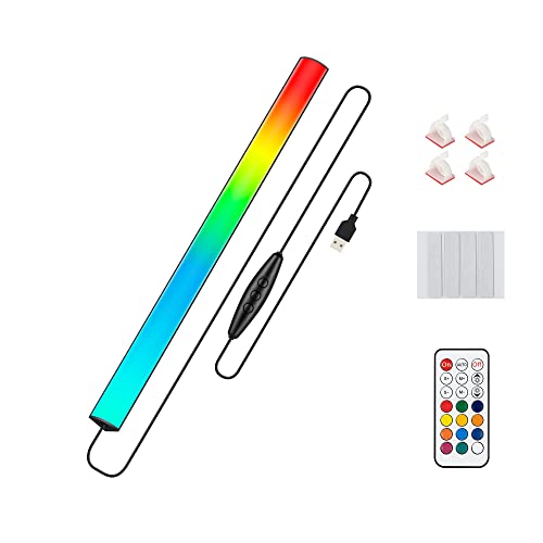 Under Monitor RGB Light Bar, LED Light for Desk Gaming Setup, USB Powered Keyboard Light, 12 Inch 5V, 353 Color Change Modes, Wireless Remote, LED Ambient Lights for Room Decor, Desk Setup, PC - size: 1pcs x 12 inch