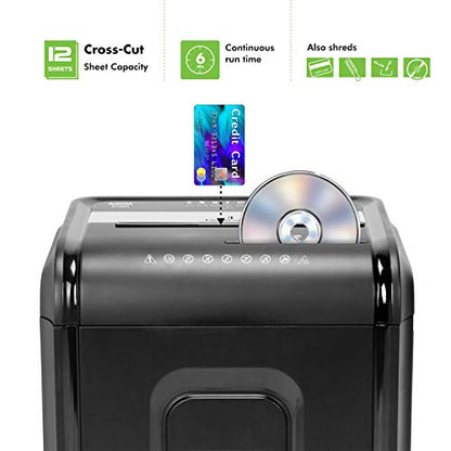 Aurora AU1260XA Anti-Jam 12-Sheet Crosscut Paper and CD/Credit Card Shredder - style: 12-Sheet Crosscut Black