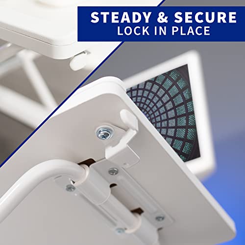 VIVO White 27 in Single Top Keyboard and Mouse Riser, DESK-V000PW - color: White
