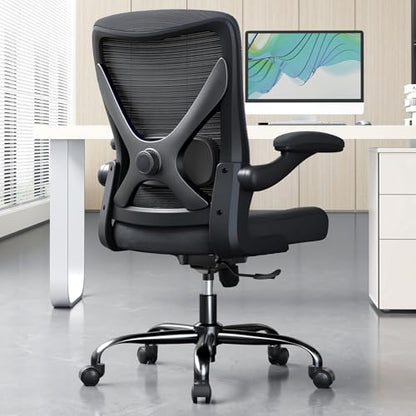 Office Chair: 330LBS Mesh Ergonomic Desk Chair Comfy with 3D Lumbar& Swivel - color: Full Black, size: Pack of 1