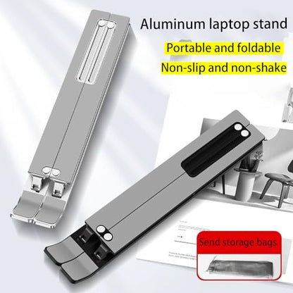 Laptop Stand for Desk,Adjustable Laptop Riser Aluminum Alloy+Silicone Foldable Portable Notebook Holder, Ventilated Cooling Notebook Mount Computer Stand for 10-15.6 inch Laptopsd