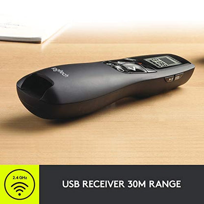 Logitech Professional Presenter R800, Presentation Wireless Presenter with Laser Pointer Green (Renewed)