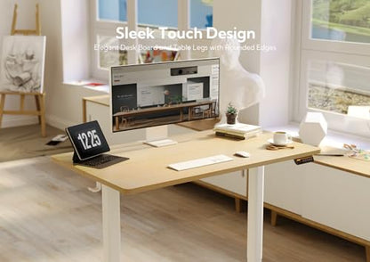 Claiks Electric Height Adjustable Standing Desk, 48x24 Inch, Nature | Smooth Height Adjustment, 3 Memory Presets, Cable Management Hub&Hook, Stable Steel Frame, 176lbs Capacity, Easy Assembly - color: Nature, size: 48
