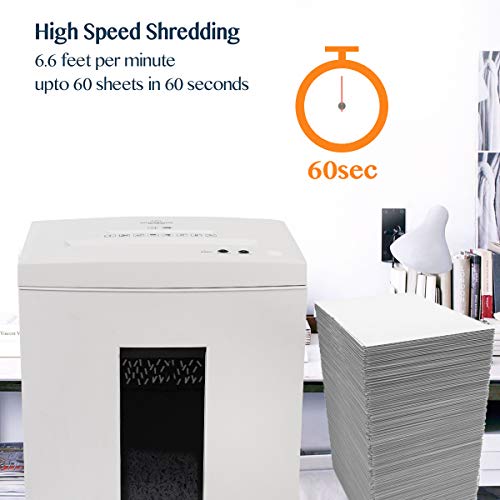 WOLVERINE SD9112 P5 Super Micro Cut Shredder, 10Sheet 60Min 6Gal 54dB White | P-5 Super Micro Cut | 2×12mm | 10-Sheet | 60Min | 54dB | 6Gal | Shreds CD+Cards | ETL Certified | 1-Year Warranty - size: 10-Sheet Level P5-White