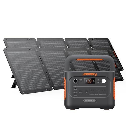 Jackery Solar Generator 1000 v2 with 2x100W Solar Panel,1070Wh Portable Power Station LiFePO4 Battery,1500W AC/100W USB-C Output,1Hr Fast Charge for Outdoor,Off-Grid Living,RV,Emergency - style: E1000v2+100Wx2