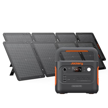 Jackery Solar Generator 1000 v2 with 2x100W Solar Panel,1070Wh Portable Power Station LiFePO4 Battery,1500W AC/100W USB-C Output,1Hr Fast Charge for Outdoor,Off-Grid Living,RV,Emergency - style: E1000v2+100Wx2