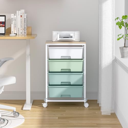 SYKIARIOL Rolling Cart with Drawers, 4-Drawer Utility Cart, Green - color: Green, size: 4 Drawers