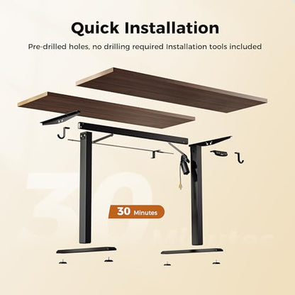 Agilestic Electric Height Adjustable Standing Desk, 48 Inch, Dark Walnut | Smooth Height Adjustment, Memory Presets, Hooks, Stable Steel Frame,154 lbs Capacity, Easy Assembly, Splice Board - color: Dark Walnut, size: 48 x 24 Inch