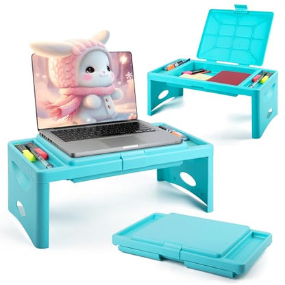 Loddie Doddie Foldable Lap Desk for Adults, Bed Tray, Teal Blue, 9.75"x12" - color: Teal Blue