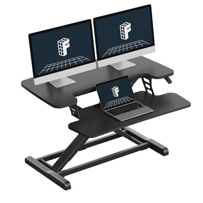 FLEXISPOT 32" Standing Desk Converter, Black - color: Black, size: 32"