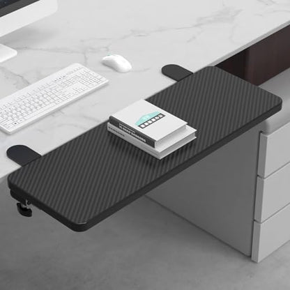 Sisyphy Ergonomics Desk Extender Tray, 29.5x9.5" Punch-Free Clamp on, Foldable Keyboard Drawer Tray, Table Mount Arm Wrist Rest Shelf, Computer Elbow Arm Support - color: Carbon, size: 29.5*9.5"(75*24cm)