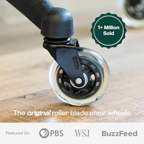 The Office Oasis Original Roller Blade Office Chair Wheels (As Seen On PBS) - color: Clear