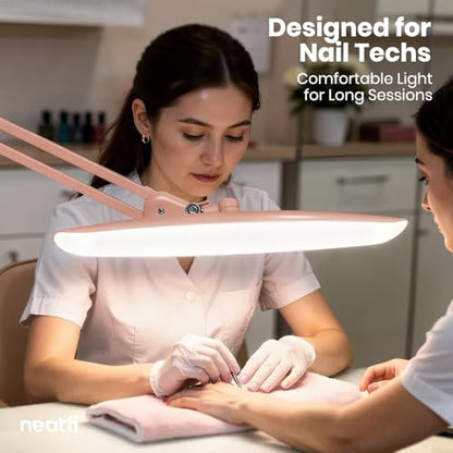 Neatfi LED Desk Lamp, 2200 Lumens, 24W, 20-Inch Head (Rose Gold) - color: Rose Gold, size: Non-CCT with Clamp