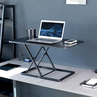 VIVO Black 32 in Single Top Standing Desk Converter, DESK-V032J - color: Black, size: 32"