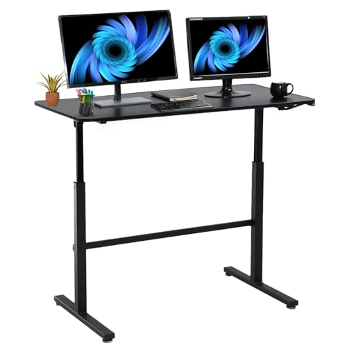 Standing Desk Converter Height Adjustable Desk Computer Workstation Large Desktop Stand Up Desk Ergotron Laptop Sit-Stand Desk Fit Dual Monitor for Home Office Black,47inches