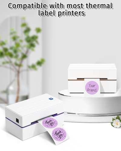 iEager 2 Inch Round Thermal Labels, Purple Circle Thermal Printer Stickers - color: Purple, size: 2 INCH