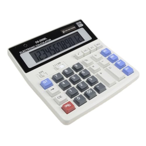 12-Digit Battery Dual Powered Handheld Electronic Business Mini Solar Basic Desktop Financial Scientific Office Calculator, Simple Desk Calculators with Large LCD Display