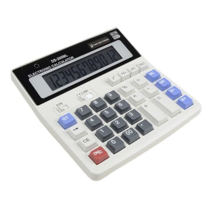 12-Digit Battery Dual Powered Handheld Electronic Business Mini Solar Basic Desktop Financial Scientific Office Calculator, Simple Desk Calculators with Large LCD Display