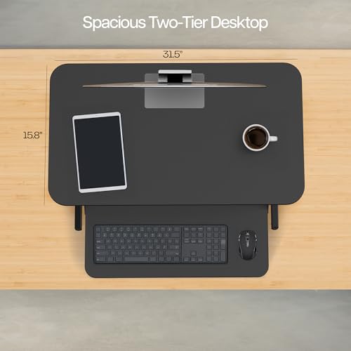 VIVO 32 in Standing Desk Riser, Height Adjustable Workstation - color: Black, size: 32"