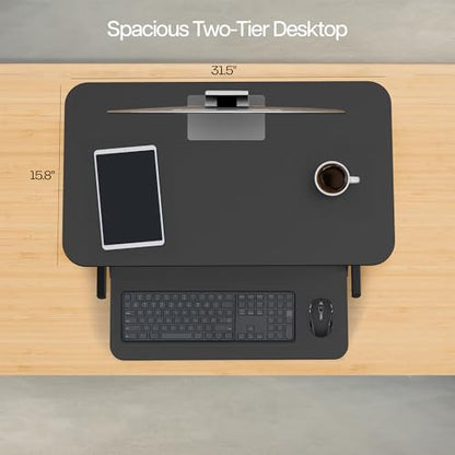 VIVO 32 in Standing Desk Riser, Height Adjustable Workstation - color: Black, size: 32"